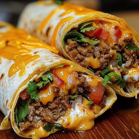 How to Make Homemade Nacho Cheese Beef Wrap - Charm Recipes Cheesy Beef Nacho Wrap, Mexican Street Nachos, Recipes With Mexican Cheese, Nacho Cheese Burrito, Beef Cheese Burrito, Beefy Nacho Cheese Wraps, Homemade Tacos Beef, Nacho Cheese Beef Wrap Recipe, Mexican Wraps Recipes