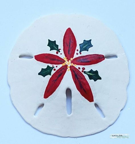 Painting Seashells Ideas Christmas, Christmas Sand Dollar Ornaments, Sand Dollar Christmas Crafts, Sanddollar Ornaments Diy, Sand Dollar Christmas Ornaments Diy, Painting Sand Dollars, Sand Dollar Ornaments Diy, Sand Dollar Christmas Ornaments, Sanddollar Ornaments