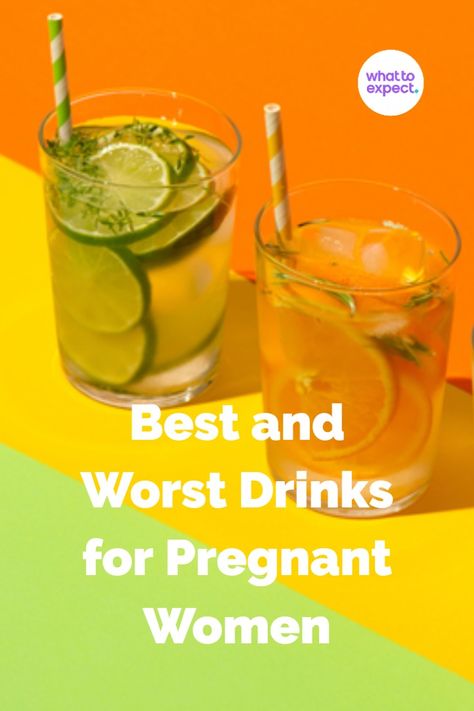 Wondering what you should drink when you’re pregnant (besides water, of course?). Check out the best drinks for pregnant women, plus beverages you should avoid. Water For Pregnant Women, Drinks For Pregnant Women, Heathy Drinks, Pregnancy Smoothie Recipes, Pregnancy Healthy Eating, Pregnancy Smoothie, Pregnant Drinks, Immunity Drink, Soda Alternatives