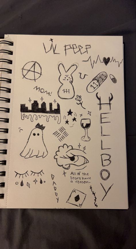 Lil Peep Lyrics Drawing, Lil Peep Doodles, Lil Peep Art Drawing, Lil Peep Lyrics, Hand Doodles, Doodle Ideas, Easy Canvas, Easy Canvas Art, Doodle Drawings