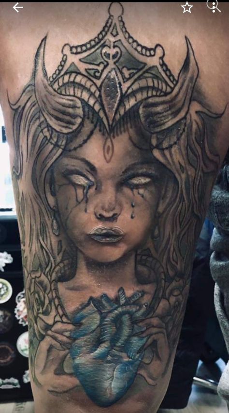 Tattoo, Ice Queen, feelings, no more love, cold hearted Ice Queen Tattoo, When She Cries, Ice Cold Water, Queen Tattoo, Ice Queen, Feeling Loved, Portrait Tattoo, Cold Water, Queen