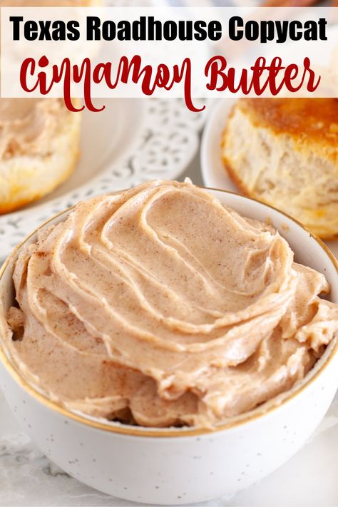 This whipped cinnamon butter is a delicious copycat of Texas Roadhouse butter. This butter spread is great on bread, pancakes, waffles and more. Cinnamon honey butter will keep well in the refrigerator and only needs a few simple ingredients to make. Roadhouse Cinnamon Butter, Texas Roadhouse Cinnamon Butter, Cinnamon Sugar Butter, Roadhouse Butter, Texas Roadhouse Butter, Flavored Butter Recipes, Butter Recipes Homemade, Butter Spreads, Flavored Butters