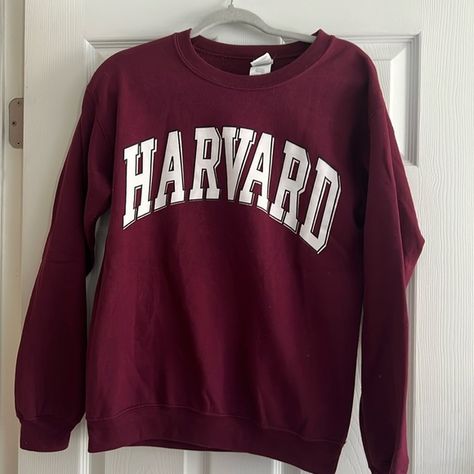 Harvard Crew Neck Sweater Harvard Crewneck, University Crewneck, College Hoodies, School Pride, Harvard University, Vintage Champion, Sweater Shop, Crew Neck Sweater, Neck Sweater