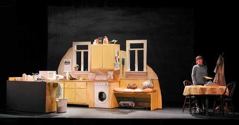 Shirley Valentine performed by the Nomad Theatre in 2002. Online Portfolio Design, Shirley Valentine, Mary Poppins Musical, Kitchen Staging, Kitchen Set Up, Set Design Theatre, Theatre Stage, Theatre Design, Theatre Set