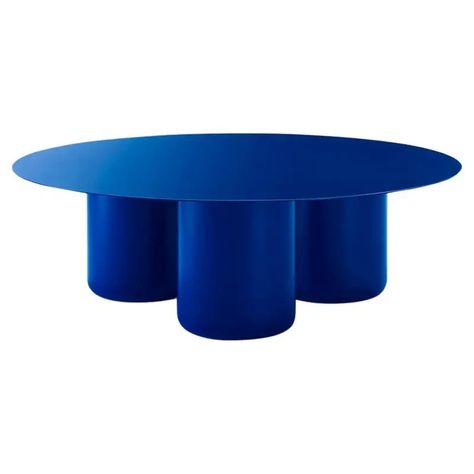 All Items from this 1stDibs Seller Blue Round Table, Bank Interior Design, Blue Home Decor, Table Ronde, Retro Furniture, Black Table, Blue Marble, Mild Steel, Blue House