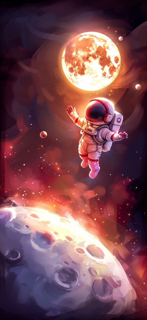 Instagram Black Theme, Space Art Gallery, 4k Wallpaper Iphone, Astronaut Wallpaper, Android Wallpaper Art, Moons And Stars, Astronaut Art, Space Artwork, Phone Screen Wallpaper