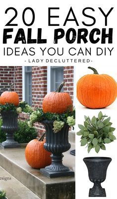 Simple Fall Porch, Fall Porch Decorations, Fall Urn, Fall Topiaries, Fall Porch Decorating Ideas, Outdoor Porches, Thanksgiving Decorations Outdoor, Fall Yard Decor, Porch Decorating Ideas