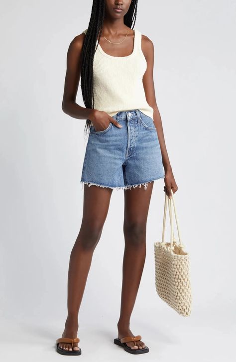 Best Nordstrom Clothes For Women | POPSUGAR Fashion Long Jean Shorts Outfit, Denim Shorts Outfit Summer, Shorts Nordstrom, Nordstrom Outfit, Sculpting Bodysuit, Long Jean Shorts, Long Denim Shorts, Jean Short Outfits, Denim Shorts Outfit