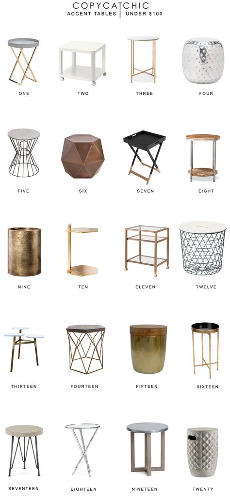 Our favorite accent tables, nightstands, side tables and end tables for under $100 | copycatchic luxe living for less budget home decor and design http://www.copycatchic.com/2017/03/home-trends-accent-tables-under-100.html?utm_campaign=coschedule&utm_source=pinterest&utm_medium=Copy%20Cat%20Chic&utm_content=Home%20Trend%20%7C%20Accent%20Tables%20Under%20%24100 Budget Home Decor, Interior Design Minimalist, Budget Home, Accent Tables, Home Trends, New Living Room, Home Decor Tips, My New Room, Decoration Table