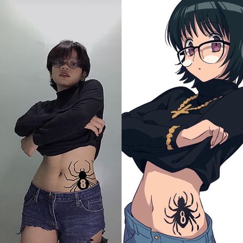 Shizuku Murasaki Cosplay, Hxh Spider Tattoo, Hxh Tattoo, Shizuku Cosplay, Shizuku Murasaki, Cosplay Idea, Spider Tattoo, Hunter X Hunter, Anime Scenery