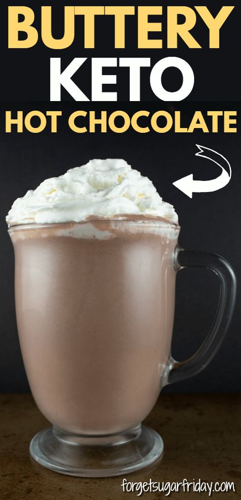 YUMMY Buttery Keto Hot Chocolate! This butter-infused keto hot cocoa tastes amazing and is packed with valuable electrolytes (yes, really!). Whip up a delicious cup of this warming keto drink for the perfect keto fall recipe or keto winter recipe. It will definitely squash your keto chocolate cravings! #ketorecipes #keto #ketogenic #ketodiet via @fsugarfriday Keto Hot Cocoa, Keto Hot Chocolate Recipe, Keto Hot Chocolate, Keto Drinks, Desserts Keto, Keto Diets, Postre Keto, Low Carb Drinks, Starting Keto Diet