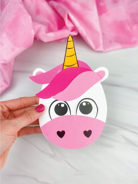 Unicorn Valentine Card Craft For Kids Pink Day Celebration Ideas In School, Pink Day Activities, Pink Day Activities Preschool, Children’s Day Craft Ideas, Pink Day Celebration In Preschool, Pink Activities, Unicorn Crafts For Kids, Preschool Valentine, Valentine Card Crafts