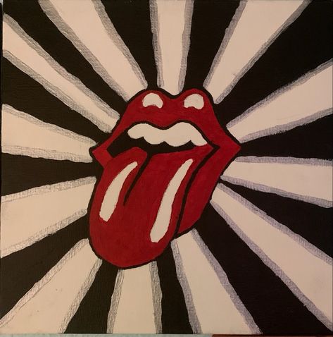 Rock Band Paintings Canvas, Band Drawings Rock, Rock N Roll Painting Ideas, Rock And Roll Painting Ideas, Astethic Painting Ideas, Easy Album Covers To Paint, Rock And Roll Painting, Rock Music Painting, Drums Painting