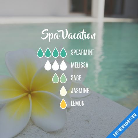 Spa Vacation - Essential Oil Diffuser Blend Basil Diffuser Blend, Essential Oils For Babies, Essential Oil Diffuser Blends Recipes, Essential Oil Remedy, Young Living Essential Oils Recipes, Essential Oil Diffuser Recipes, Oil Diffuser Recipes, Yl Essential Oils, Essential Oil Mixes