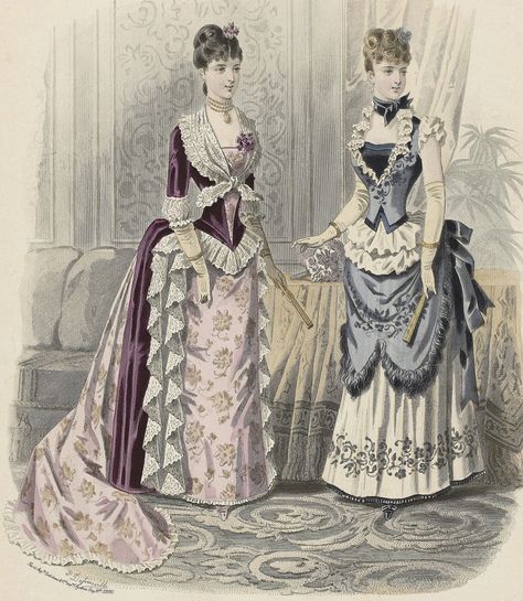 1885 1885 Fashion, Century Dress, Vintage Couture, Edwardian Fashion, Fashion Plates, Historical Fashion, Fashion History, Just For Fun, Couture