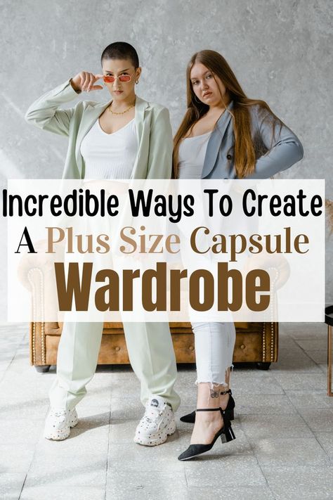 Most Flattering Outfits For Plus Size, Plus Size Winter Wardrobe, Size 2x Fashion, Xxl Style Plus Size, Plus Size Neutral Capsule Wardrobe, Curvy Capsule Wardrobe Plus Size, 30s Plus Size Fashion, Plus Size Closet Essentials, Capsule Wardrobe Plus Size Over 50