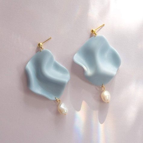 Fimo Jewelry, Pearl Statement Earrings, Diy Earrings Polymer Clay, Polymer Clay Jewelry Tutorials, Handmade Clay Jewelry, Polymer Earrings, Polymer Clay Diy, Polymer Clay Jewelry Diy, Polymer Crafts