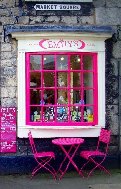 Cumbria England, Tea Shops, Custom Tattoos, Room Vanity, Shop Displays, Bakery Ideas, Shop Fronts, Shop Front, Front Windows