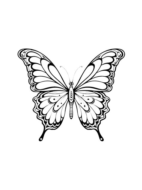 Ornamental Butterfly Tattoo, Tattoo Flash Ideas, Butterfly Drawing Outline, 24 Tattoo, Tattoo Borboleta, Butterfly Tattoos Images, Borboleta Tattoo, Butterfly Tattoo Stencil, Printable Flower Coloring Pages