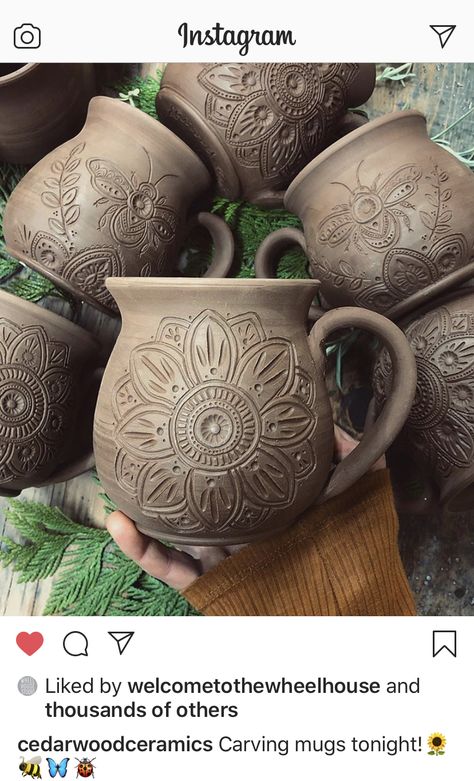 Ceramics Pottery Mugs, Ceramic Texture, Pottery Handbuilding, Keramik Design, Clay Inspiration, Hand Built Pottery, Pottery Crafts, Diy Pottery, Ceramics Pottery Art