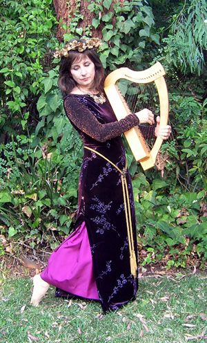 Harp Playing Reference, Playing Harp Pose Reference, Harp Pose Reference, Playing Lyre Pose Reference, Harp Reference, Bard Poses Reference, God Pose Reference, Bardic Inspiration, Flower Posters