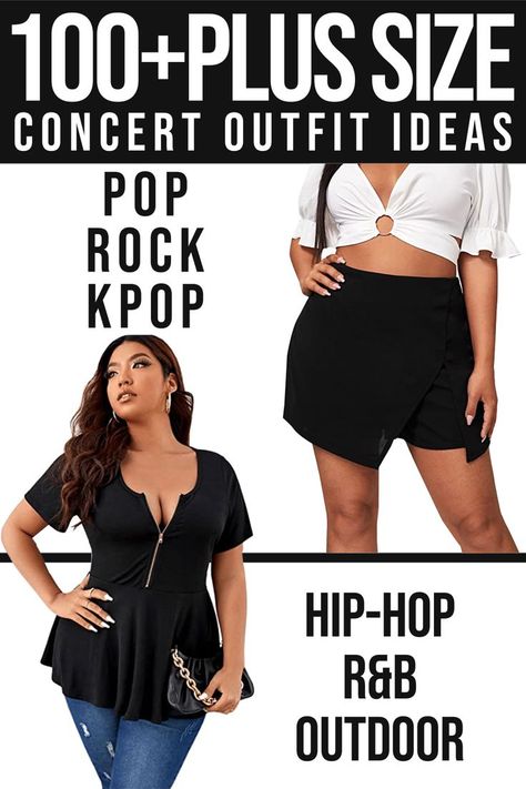 Rock Outfits For Women Concert, Rock Concert Outfit Plus Size, Concert Outfits Plus Size, Concert Outfit Ideas 2023, Plus Size Concert Outfit Ideas, Outdoor Festival Outfit, R B Concert Outfit, Plus Size Concert Outfit, Hip Hop Concert Outfit