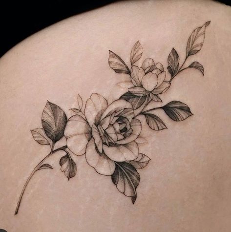 Gardenia Flower Tattoo, Gardenia Tattoo, Petite Tattoos, Hip Tattoo, Butterfly Tattoo, Flower Wallpaper, Simple Tattoos, Small Tattoos, Flower Tattoo