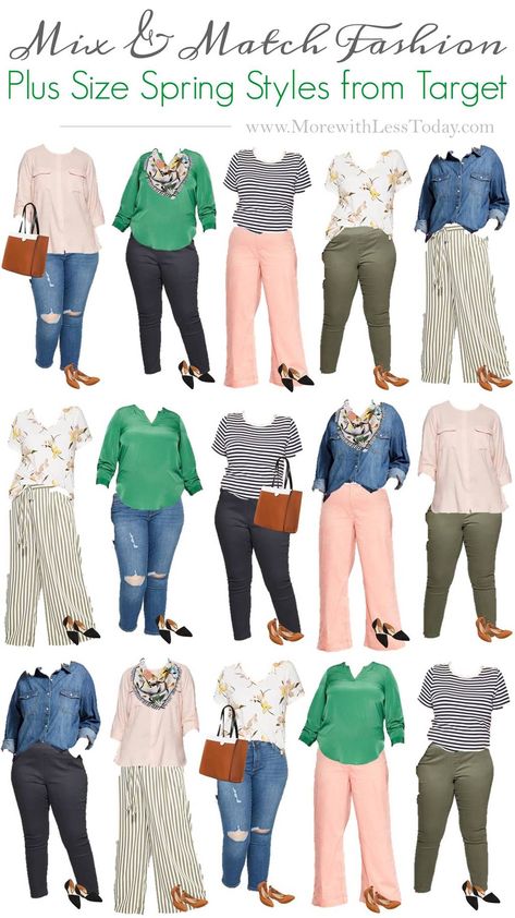 Plus-koon Muoti, Plus Size Capsule Wardrobe, Create A Capsule Wardrobe, Mode Tips, Plus Size Spring, Fashion Capsule Wardrobe, Spring Styles, Look Plus Size, Summer Capsule Wardrobe