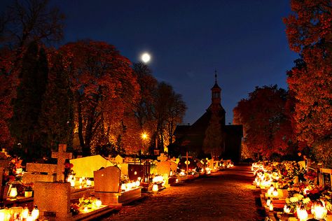 All Saints' Day 2011 in Żabno All Saints Day Aesthetic, Beautiful Cemeteries, Witch City, Inktober 2023, Day Aesthetic, All Souls Day, All Saints Day, Fairy Queen, All Souls