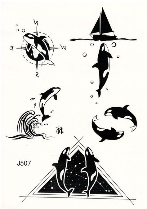 Orca Whale Tattoo, Killer Whale Tattoo, Orca Art, Orca Tattoo, Tattoo Temporary, Whale Tattoos, Geniale Tattoos, Octopus Tattoo, Tattoo Graphic