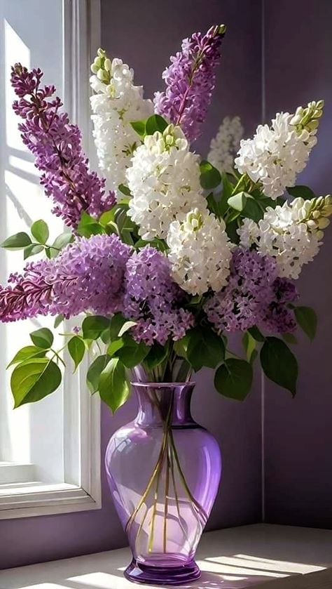 Lilac Flower Arrangements, Purple Aesthetic Lilac, Bouquet Of Flowers Lilac, Lilac Flower Bouquet, Lilac Aesthetic Flowers, Lilac Aesthetic Flower, Purple Flowers In Vase, Lilac Flowers Photography, Purple Flowers Garden