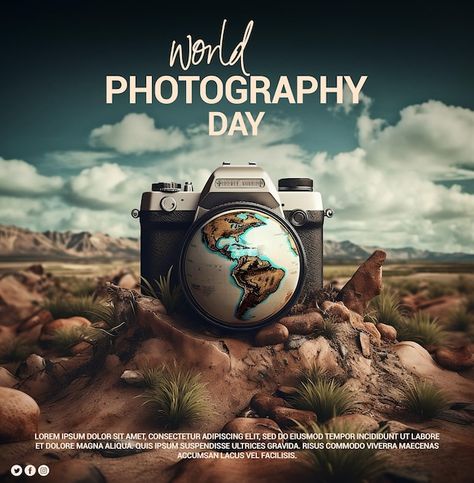 Photography Day Creative Ads, World Photography Day Creative Ads, World Photography Day Creative, World Photography Day Poster, Happy Photography Day, Logo Packaging Design, World Photography Day, Photoshop Tutorial Typography, Media Poster