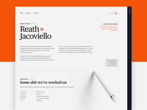 A concept for a collab portfolio myself and @Christopher Reath are working on  (╯°□°)╯︵ ┻━┻ Minimal Blog Design, Typography Portfolio, Fluent Design, Ui Ux Design Inspiration, Best Website Design, Ui Design Website, Ux Design Inspiration, Blog Layout, Portfolio Site