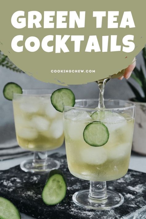 This list includes 30 of the best green tea cocktails that can all easily be made at home, plus snack ideas and tips! Alcoholic Tea Drinks Cocktails, Green Tea Cocktail Recipes, Green Tea Mixed Drink, Green Tea Alcoholic Drink, Green Tea Martini, Green Tea Mojito, Green Tea Cocktail Jameson, Green Tea Vodka Cocktail, Green Tea Cocktail