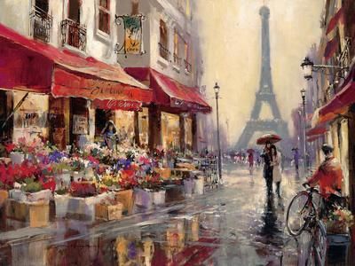 Decorative Art Posters: Prints, Paintings & Wall Art | AllPosters.com Brent Heighton, April In Paris, Art Parisien, Paris Art Print, Paris Canvas, City Sketch, Paris Painting, Paris Poster, Paris Wall Art