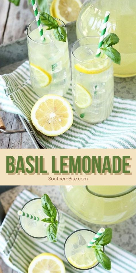 Hot Water With Lemon, Basil Drinks, Fresh Basil Recipes, Water With Lemon, Fresh Herb Recipes, Basil Lemonade, Benefits Of Lemon, Vodka Lemonade, Drinking Hot Water