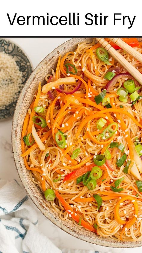 vermicelli stir fry Rice Vermicelli Recipes Stir Fry, Simple Vermicelli Recipes, Vermicelli Peanut Sauce Rice Noodles, Vermicelli Recipes Vegan, Chinese Vermicelli Recipes, Stir Fry Vermicelli Noodles, Vermicelli Noodles Recipes Stir Fry, Bean Vermicelli Recipes, Vegan Vermicelli Recipes