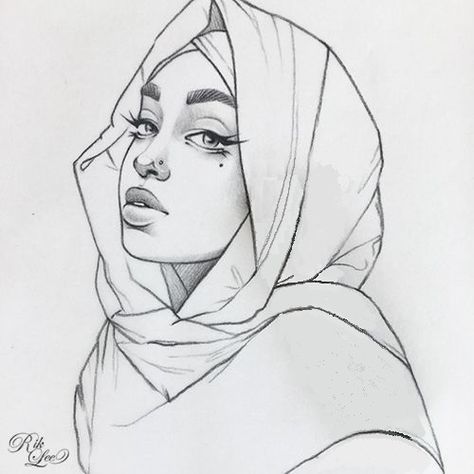 Rik Lee, Girl Drawing Sketches, Beauty Art Drawings, Pencil Art Drawings, Art Drawings Sketches Creative, Pencil Portrait, A Pencil, Drawing Tutorials, Realistic Drawings