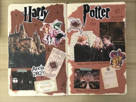 Harry Potter Script, Harry Potter Scrapbook, Harry Potter Journal, Harry Potter Disney, Creating A Bullet Journal, Harry Potter Pin, Diy Journal Books, Scrapbook Book, Bullet Journal Diy