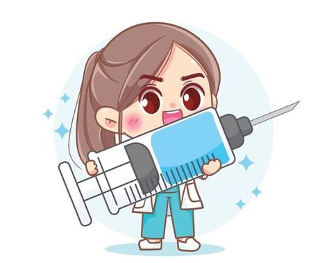 Holding Syringe, Dentist Cartoon, Cartoon Art Illustration, Nurse Drawing, Pharmacy Art, Nurse Cartoon, Woman Doctor, Doctor Drawing, Medical Stickers