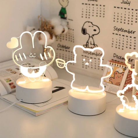 Kawaii Acrylic Night Light - Shop Online on roomtery Cute Desk Lamp, Cute Lamps, Cute Lamp, Polka Dot Bedding, Cute Night Lights, Whatsapp Wallpaper Cute, Aesthetic Room Ideas, Lamp Desk, Study Room Decor