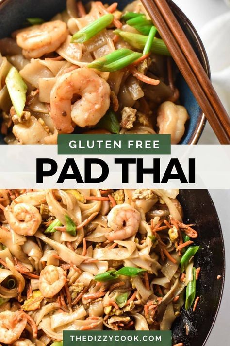 Gluten Free Pad Thai Df Meals, Gluten Free Pad Thai, Gluten Free Asian Recipes, Dizzy Cook, Gluten Free Valentines, Shrimp Pad Thai, Migraine Diet, Thai Rice Noodles, Pad Thai Recipe