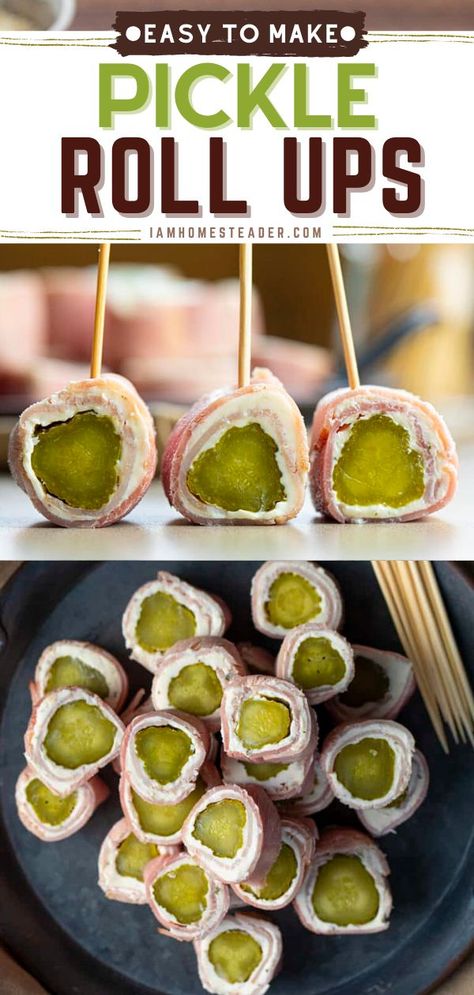 Pickle Roll Ups, Pinwheel Recipe, Pickle Wraps, Ham Roll Ups, Pickle Appetizers, Ham Rolls, Easy Pickle, Cream Cheese Roll Up, Dill Pickle Recipe