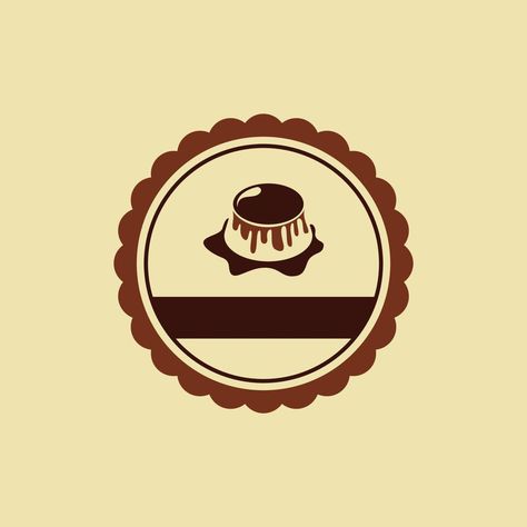 flan cake logo simple icon design illustration Food Logo Ideas Creative, Food Logo Ideas, Logo Ideas Creative, Puding Mangga, Cake Shop Design, Pastry Logo, Flan Cake, Cake Design Inspiration, Food Logo Design Inspiration