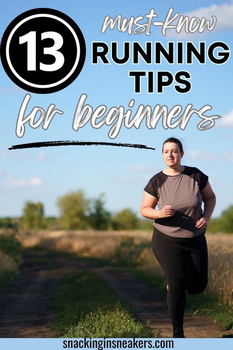 A woman starting to run on a trail outside with the blue sky in the background, with a text overlay that says 13 must-know running tips for beginners. Runner Beginner, Runners Tips, Running Hacks, Running Beginners, Running Plan For Beginners, Beginner Runner Tips, Beginner Fitness, Runner Tips, Beginner Running