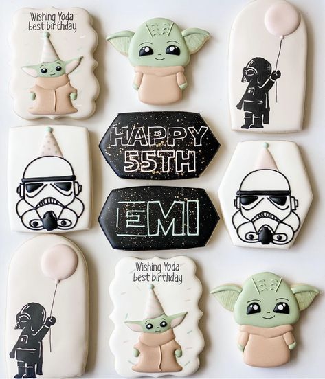 Cute Star Wars, Disney World Birthday, Star Wars Cookies, First Birthday Cookies, Boys First Birthday Party Ideas, Disney Cookies, Second Birthday Ideas, Star Wars Birthday Party, Sugar Cookie Designs