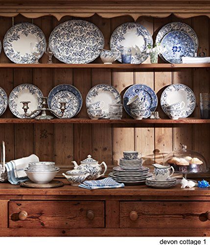 Devon Cottage Johnson Brothers, Johnson Brothers Devon Cottage, Flow Blue China Display, Blue Dinnerware Sets Ceramic, Johnson Brothers Christmas China, Johnson Brothers China, Johnson Brothers Old Britain Castles, Victorian Farmhouse, Johnson Brothers