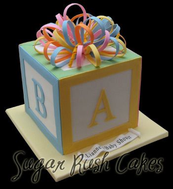 Baby block cake Baby Blocks Cake, Baby Blocks Baby Shower, Ginger Cake, Sculpted Cakes, 3d Cakes, Childrens Birthday Cakes, Cake Gallery, Shower Time, Just Cakes