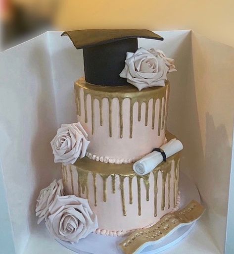 Three Tier Graduation Cake, Tiered Graduation Cakes, Graduation And Birthday Cake Combined, 3 Tier Graduation Cake, 2 Tier Graduation Cake, High School Graduation Cakes, College Graduation Cakes, Graduation Things, Grad Cakes