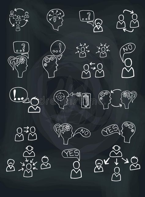 Communication Drawing Illustrations, Psychology Doodles, Communication Aesthetic, Elements Of Communication, Communication Drawing, Psychology Project, Icons Doodle, Communication Images, Ideas Apuntes